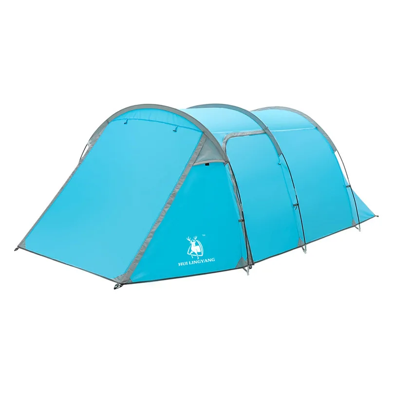 Camping Rainproof Tents Ultralight Camping tent Waterproof 3-4 Person Double Layer Tunnel Tent One Bedroom One Living Room #2H07 (26)