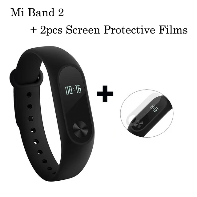 Xiaomi Mi-браслет, 2 браслета, фитнес-трекер, пульсометр, многофункциональный режим активности, спортивный смарт-браслет на запястье - Цвет: Plus 2 films