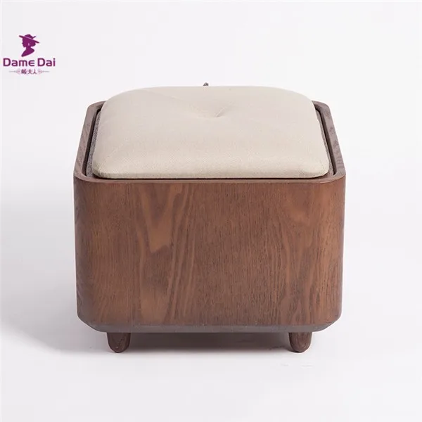 Деревянный органайзер для хранения стула Османской скамейке пуф для ног Кофе Таблица Cube Ottoman Подушка мебельной ткани Топ Османской Сиденья