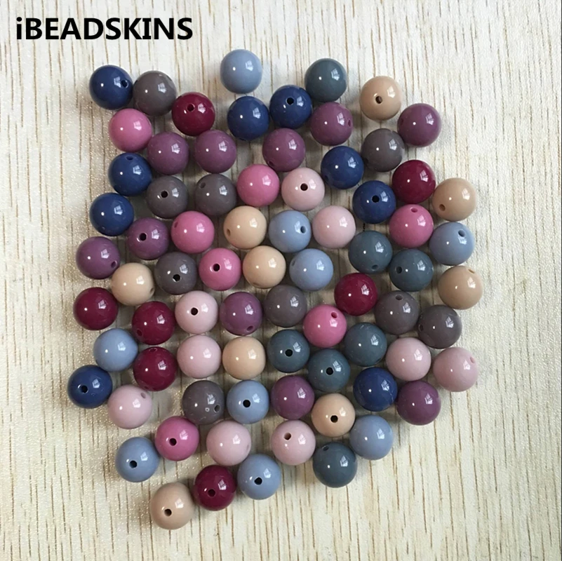 

New arrival ! (choose size and color) 8mm-20mm dark color Chunky Acrylic Solid Beads for Necklace making