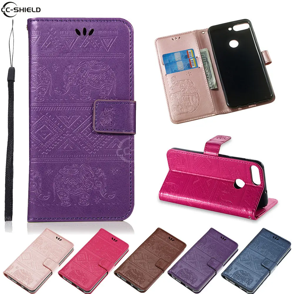 

Flip Coque for Huawei Honor 7A Pro 5.7'' AUM L29 Elephant Case Wallet Leather Cover for Huawei Honor A7 Pro AUM-L29 Phone Case