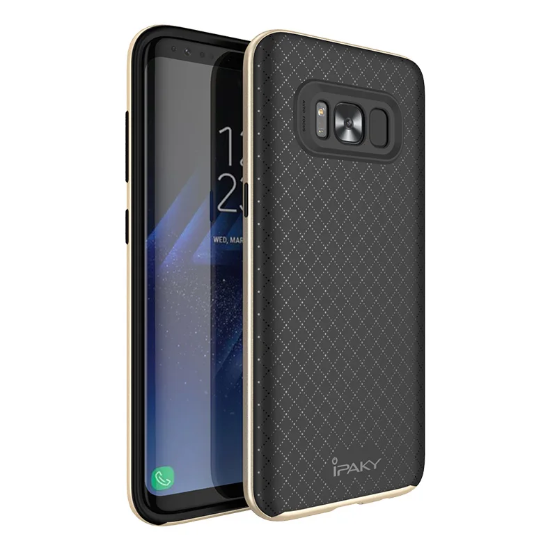 IPAKY Mobile Phone Case For Samsung Galaxy S8/S8 Плюс крышка Изогнутый Дисплей Гибрид Мобильного