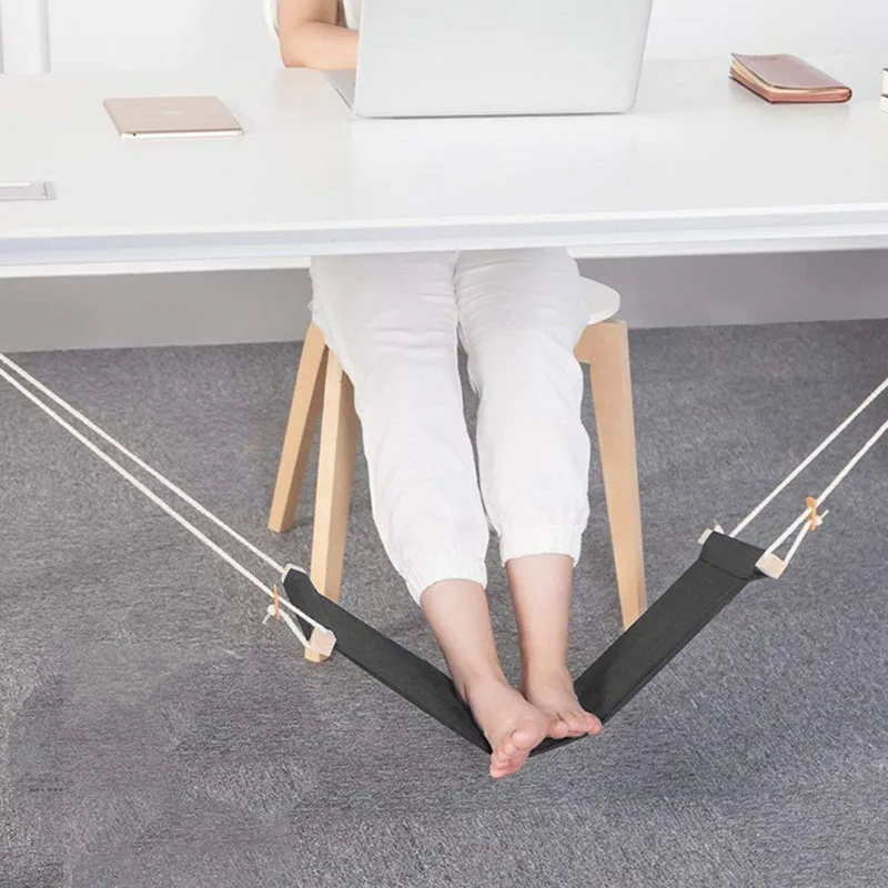 ZOWEE Canvas Foot Rest Desk Hammock,Mini Office Under Desk Foot Rest Stand Foot Hammock , Adjustable Desk Feet Hammock