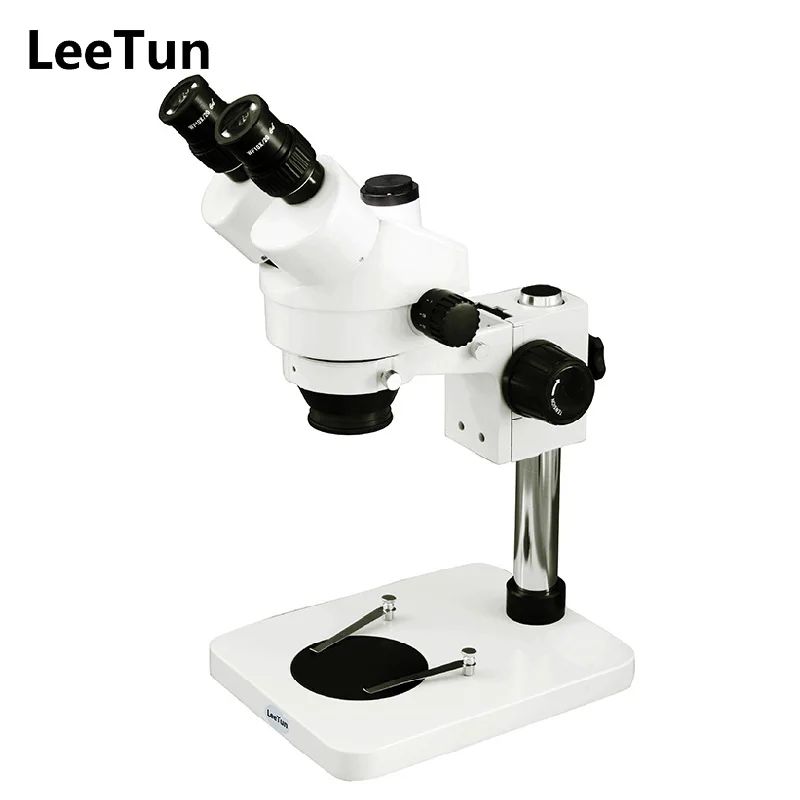 

LeeTun 7x-45x Trinocular Zoom Stereo Microscope for PCB Inspection Mobile Phone Repairing with 1/2CTV CCD C-Mount Lens