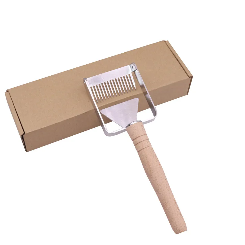 

2 pcs/lot 2 in 1 Cut honey fork scraper Stainless steel Beekeeper Apiary Beekeeping tools Manual Scraper Honey harvesting fork