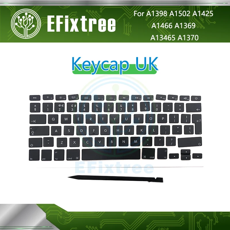 

10 Sets Keys UK Keyboard For Macbook Pro Air 13'' 15'' A1370 A1465 A1466 A1369 A1425 A1398 A1502 Key Caps Keycaps 2010-2015