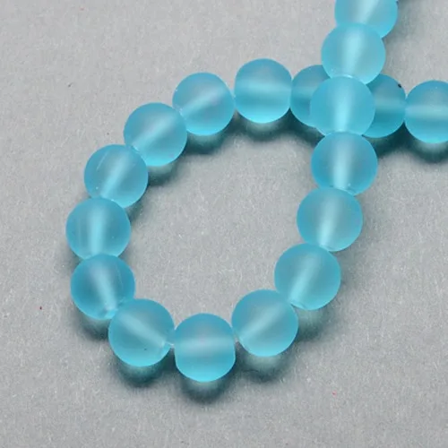 6mm 140pcs/str Transparent Glass Loose Crystal Bead Strands, Frosted, Round, 6mm, Hole: 1.3~1.6mm; about 140pcs/strand, 31.4\