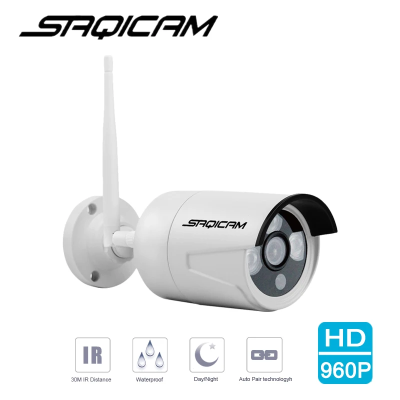 Saqicam 8 каналов 960 P HD Беспроводная система безопасности 8 шт. 1.3MP Водонепроницаемая наружная беспроводная ip-камера WiFi NVR комплект