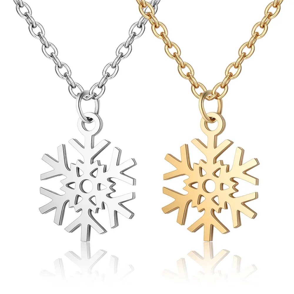 AAAAA качество Снежинка из нержавеющей стали Очаровательное ожерелье для женщин Высокая польская мода Очаровательное ожерелье s
