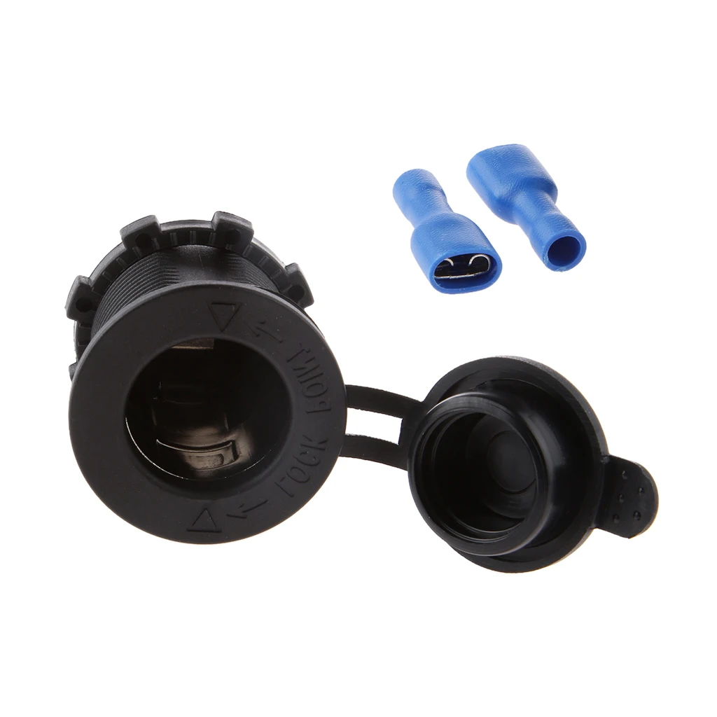 Waterproof Car Motorcycle Cigarette Lighter Power Plug Socket Outlet for ATV Marine Boat Trailer 12-24V