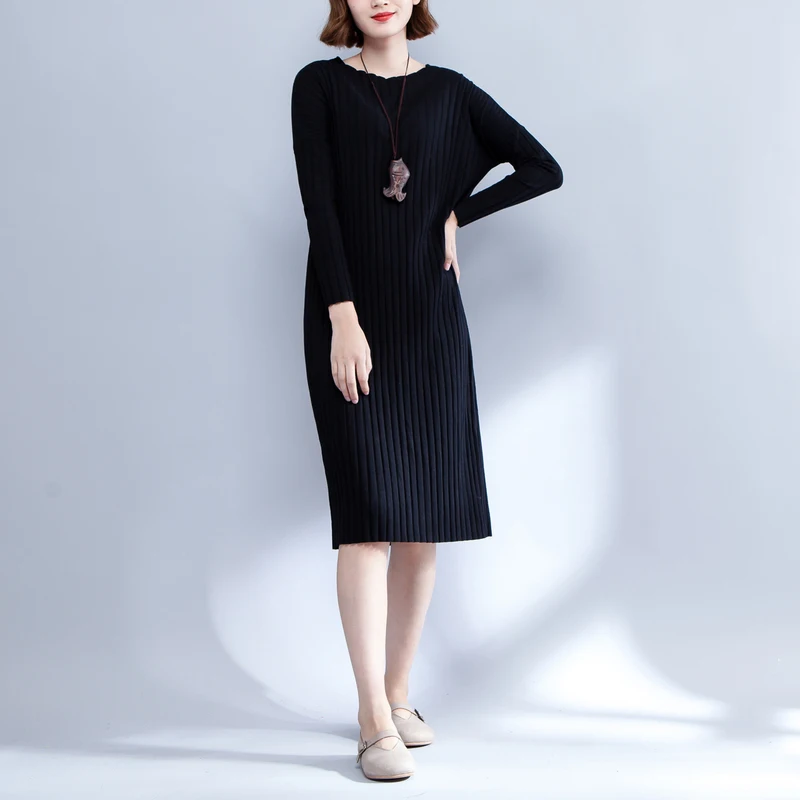 Women Autumn Long Dresses Knitted Clothing Korean Female Sweater Dress 2018 New Long Sleeve Fall Clothing CH794 (11)