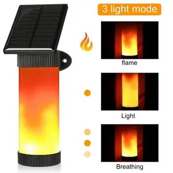 

Solar flame lamp waterproof solar powered flickering flame wall light 102 LED door garden lamp