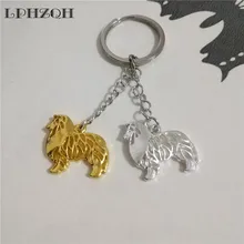 LPHZQH fashion Boho Rough Collie dog car key chain women handbag pendant trendy charm accessories Key ring jewelery steampunk