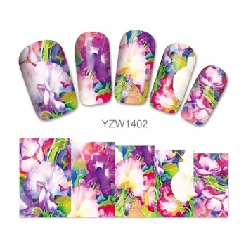 WUF 1 Sheet Nail Art Water Transfer Sticker NEW DIY 3D Flower Design Beauty Decals Nail Art Decorations 1402