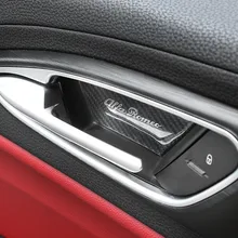 4 шт./компл. салона автомобиля Дверная ручка украшения отделка рамки противотуманных фар автомобиля-Стайлинг для Alfa Romeo Giulia автомобильные аксессуары