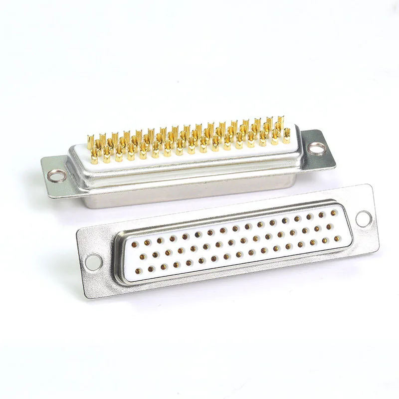 Pure copper gold plated DB50 male female connector 3 row 50 pin ABS plastic housing plug