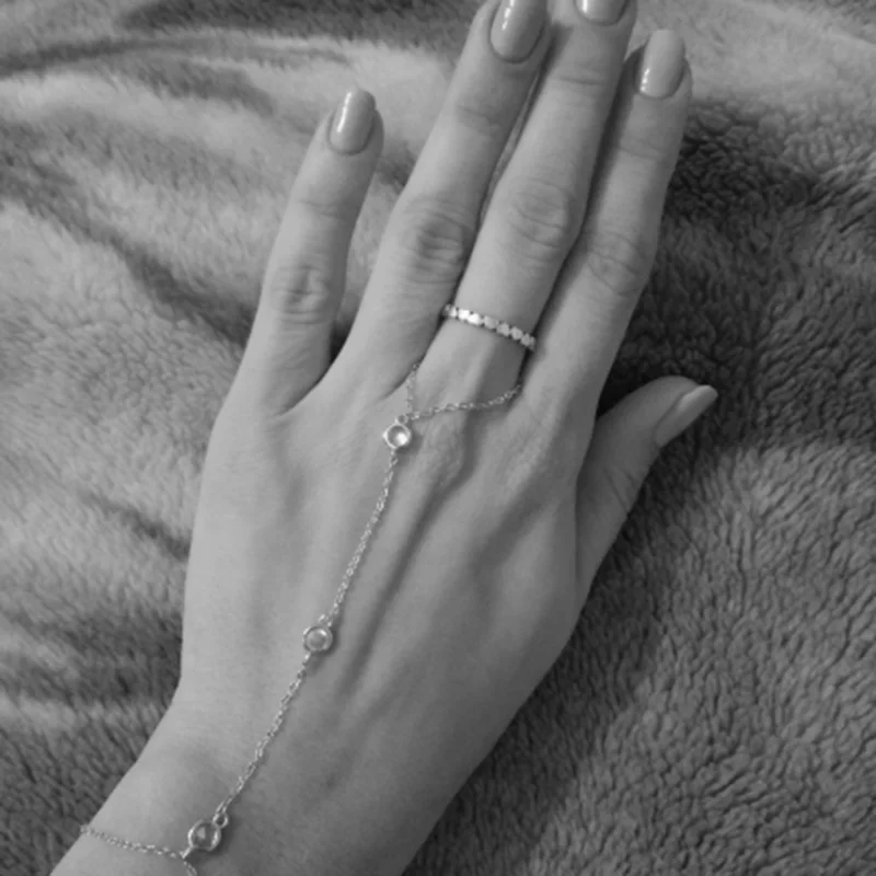 Настоящее серебро 925, браслет-цепочка, соединенный палец, ладонь, кристалл, ручная работа, ювелирные слои, AAA, Искрящийся cz браслет для женщин