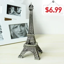 O Melhor Presente! 25 cm de Altura Bronze Tone Paris Torre Eiffel Estátua Estatueta Antique Home Decoração Do Metal Do Vintage Modelo de Construção