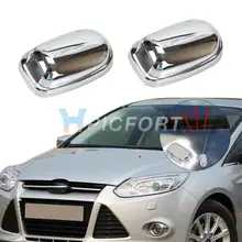 CITALL 2Pcs Chrome Windshield Washer Wiper Water Spray Nozzle Trim Cover Protector For Ford Focus Mk3 Models 2011 2012 2013 2014