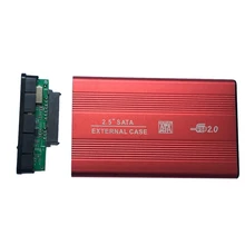 High Speed 2.5 Inch USB 2.0 Aluminum Alloy SATA External Mobile Hard Disk Box SSD Solid Hard Disk Storage Case HDD Enclosure Red