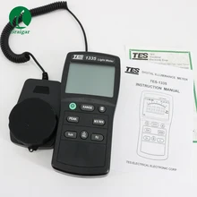 Цифровой свет метр Цифровой измеритель освещенности TES-1335 измерения уровней начиная 0~ 400000 Lux