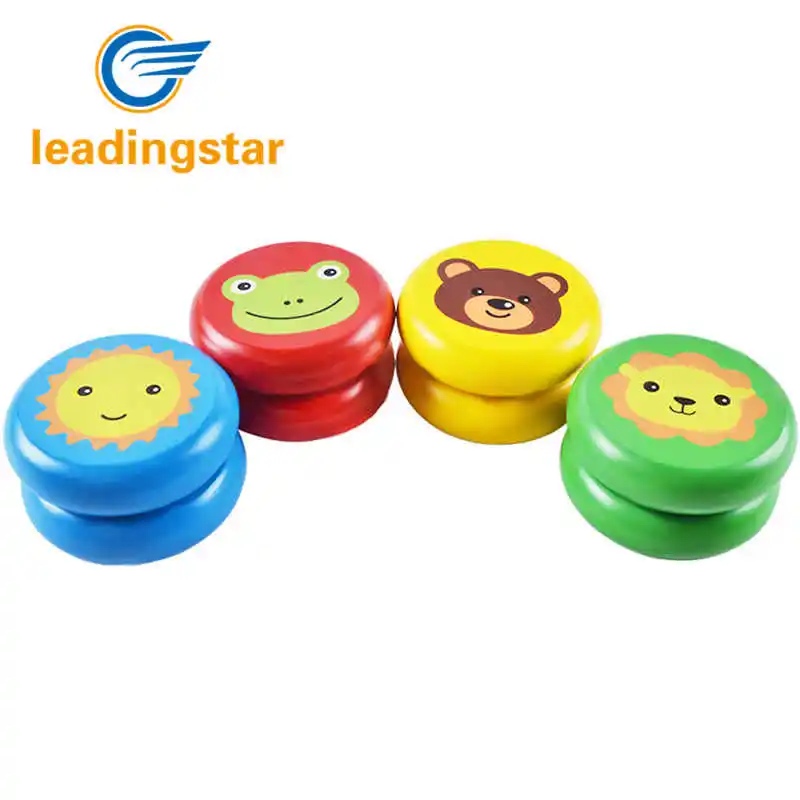 Leadingstar 4 шт. классические деревянные йо с милый мультфильм шаблон детей