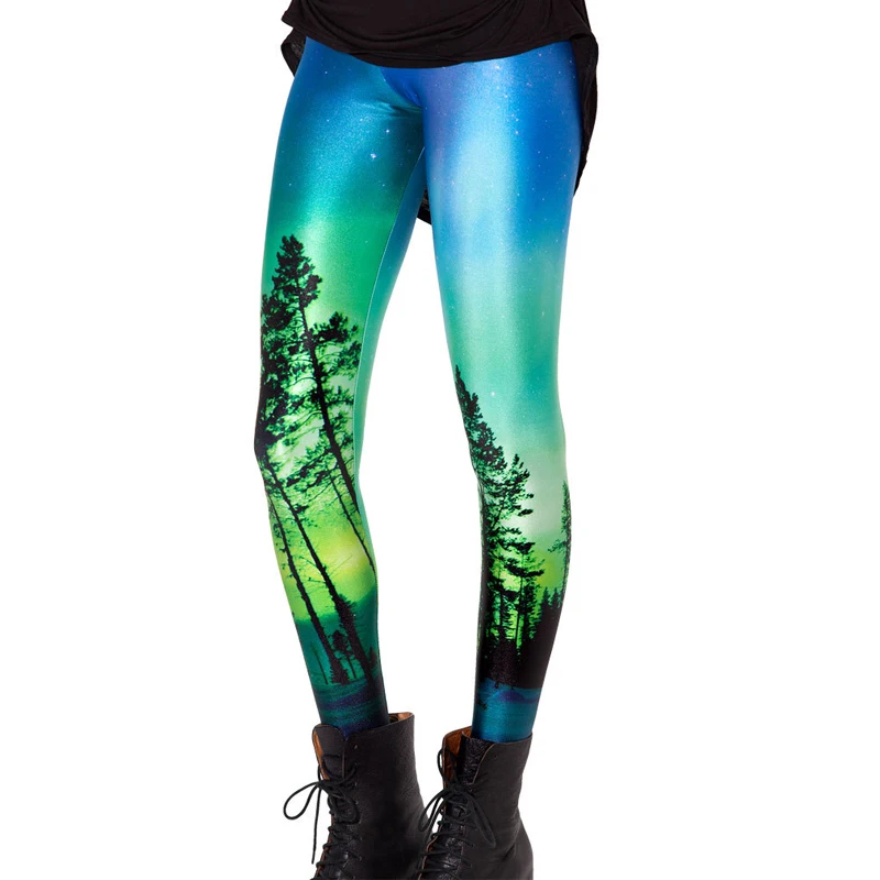 Fluo Galaxy Star 3D Trees Print Sexy Lady Women Leggings High Elastic  Female Bottom Pants Cute Sweet Girl Rock Fitness Clothes|legging high|women  leggingsfitness clothes - AliExpress