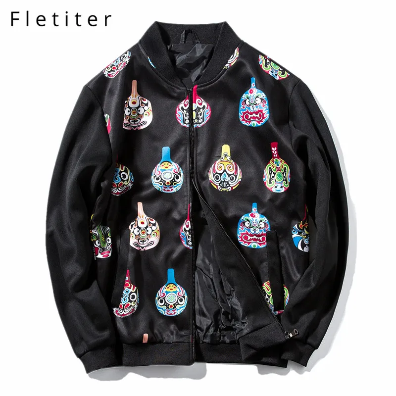 Fletiter Embroidery Mens Jacket Coat Man Hip Hop Streetwear Chinese style Men Jacket Coat Jacket Men Clothes 2019 Sping New
