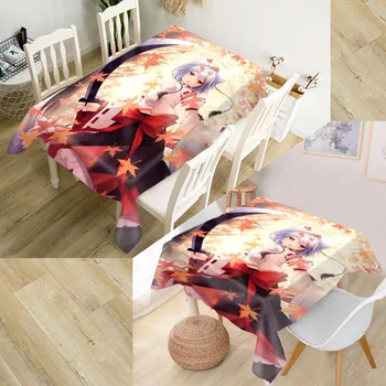 

Touhou Project Tablecloth Waterproof Oxford Fabric Square/Rectangular Tablecloth For Wedding Table Cloth Cover 140X250cm,90X90cm