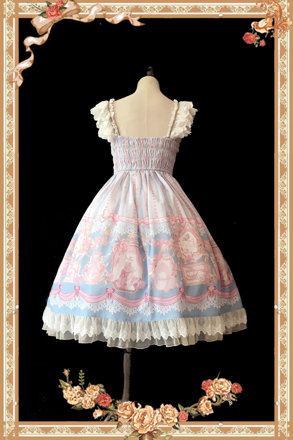 Розовая королева~ сладкий печатных Лолита JSK платье без рукавов миди платье Инфанта
