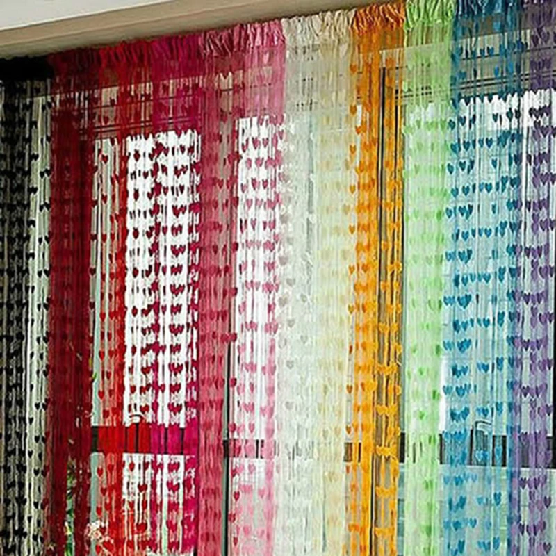 

1PCS 200cm x 100cm Silk String Curtain blinds Window Door Divider Sheer Curtains Valance Window Kitchen Curtains