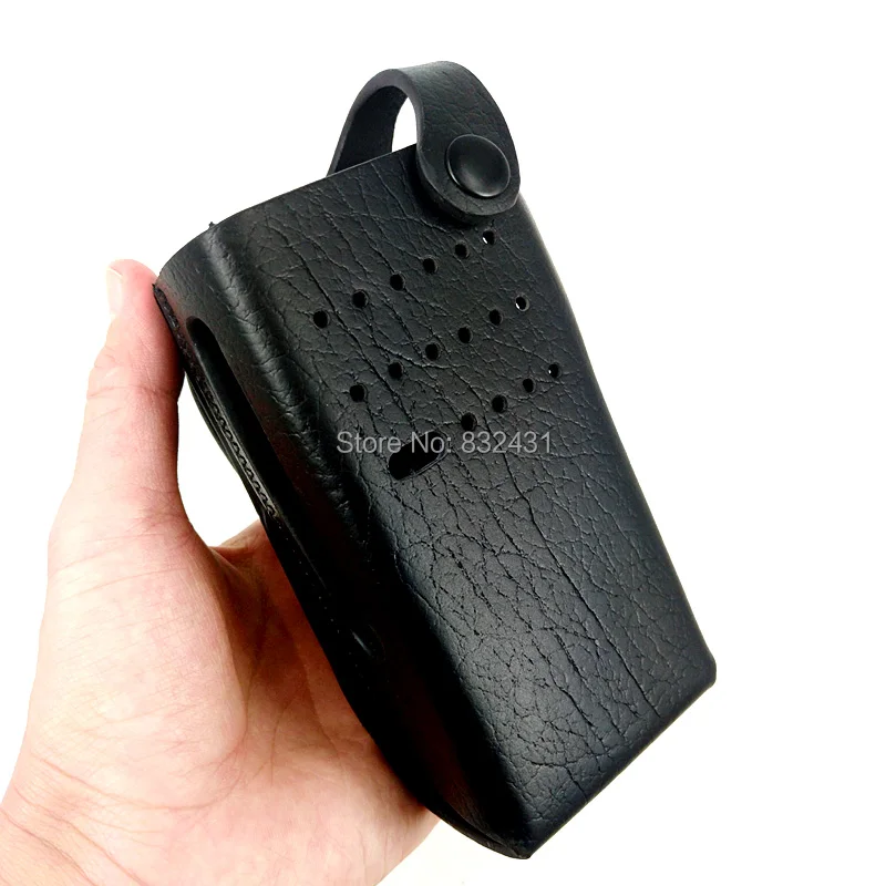Cowhide Protective Sleeve Case Bag for Motorola Xir P6600 5