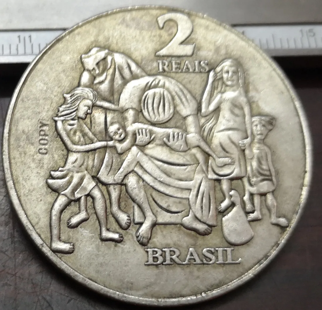 

2003 Brazil 2 Reais Candido Portinari Silver Plated Copy Coin