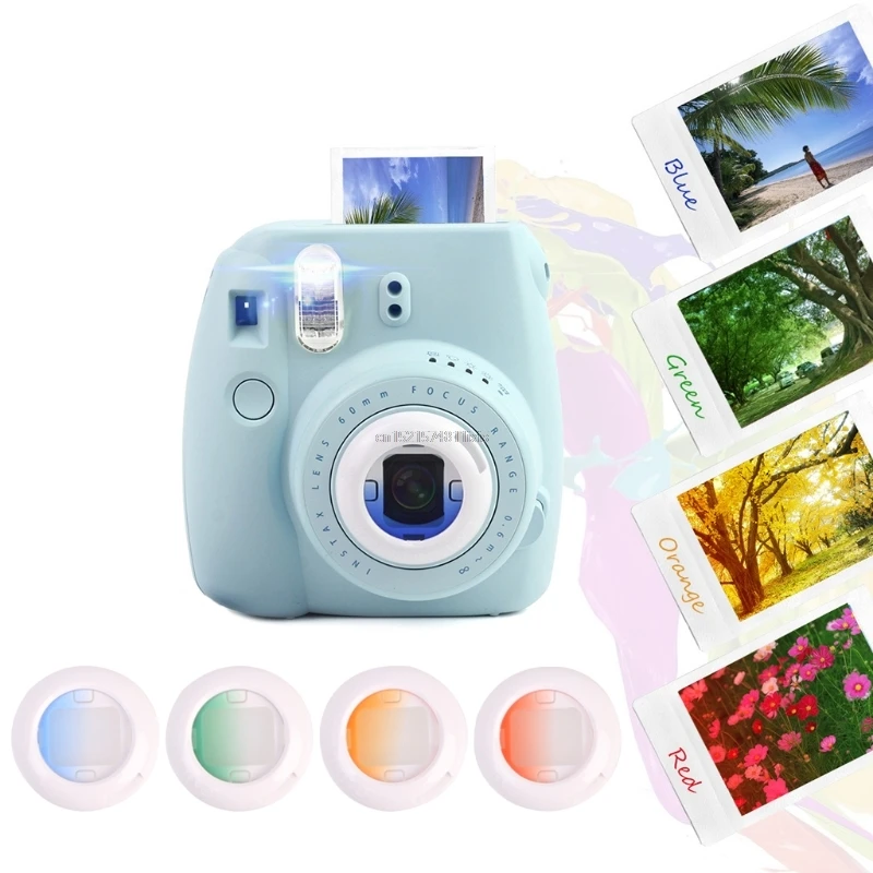 4x градиентный цвет крупным планом объектив фильтр Набор для Fujifilm Instax Мини пленка камеры