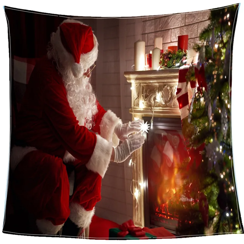 الحديث بسيط الطباعة رمي بطانية الفانيلا الناعمة مشوي النار سانتا كلوز الإبداعية شمعة مصباح مكتب أريكة بطانية القيلولة