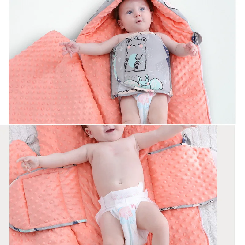 Warm soft cotton 3D Tactile Granules sleeping bag stroller bag thickened newborn sleep sack winter
