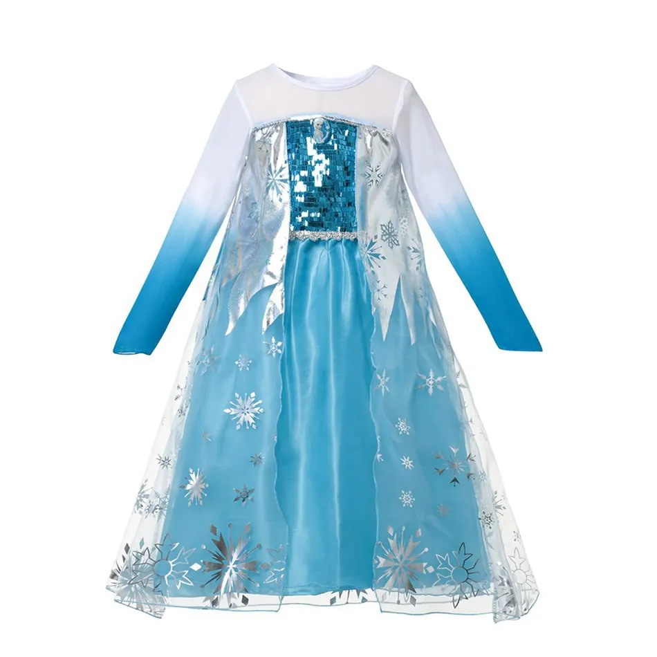 Нарядное платье Эльзы для девочек; Детский костюм принцессы Анны; детская одежда Снежной Королевы для коронации и дня рождения; карнавальный костюм на Хэллоуин для девочек - Цвет: Dress F