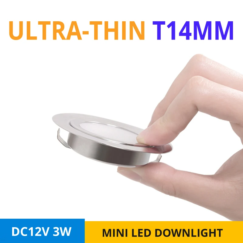 

12pcs/lot IP65 LED Downlight DC12V 3W Recessed Ceiling Spot Mini Lamp for Shower Room Bathroom Kitchen Cabinet Hole-cut D55mm