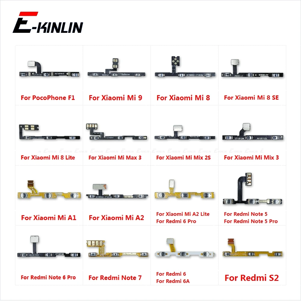 

Power ON OFF Mute Switch Key Volume Button Flex Cable For XiaoMi Mi 9T 9 8 A1 A2 Lite Redmi Note 7 6 5 Pro 7A 6A S2 PocoPhone F1