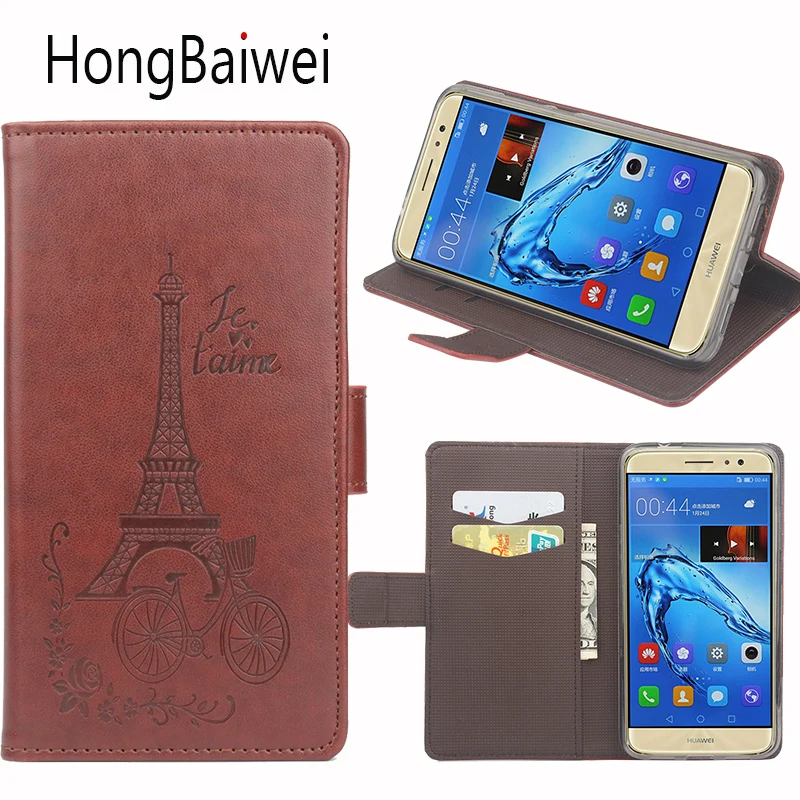 HongBaiwei чехол для Huawei maimang 5 Чехол Флип Эйфелева башня узор Роскошный кожаный