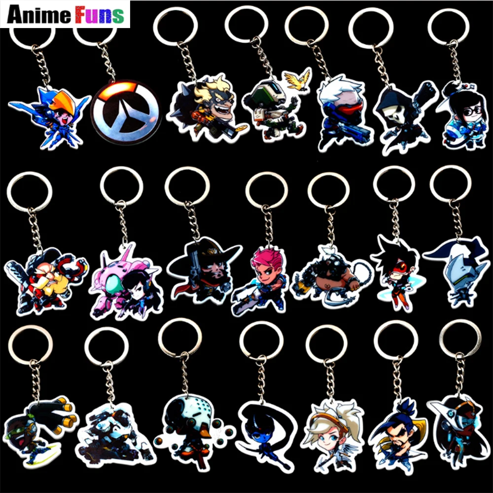 22 types Hot Game Key Ring ow heroes Pharah Mccree Mei Solider 76 Tracer Reaper Charm pendant Chains Series 2 | Украшения и