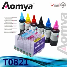 T0821 82N чернильный картридж пополнения чернил комплект для Epson R270 290 R295 R390 RX590 RX610 RX615 RX690 T59 TX650 TX659 TX700 принтер