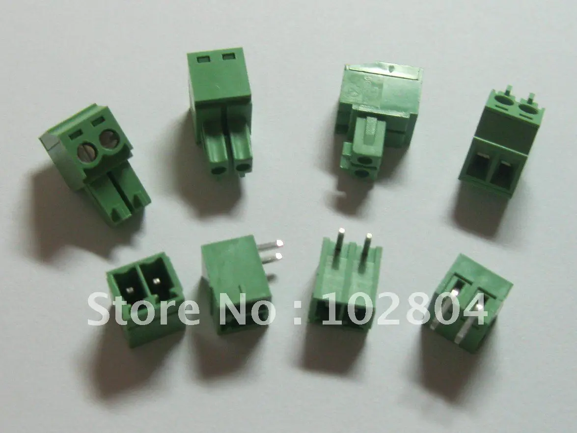 100 шт. угол 2pin/шаг пути 3,5 мм винтовой клеммный блок соединитель зеленый цвет подключаемый тип с угловым контактом
