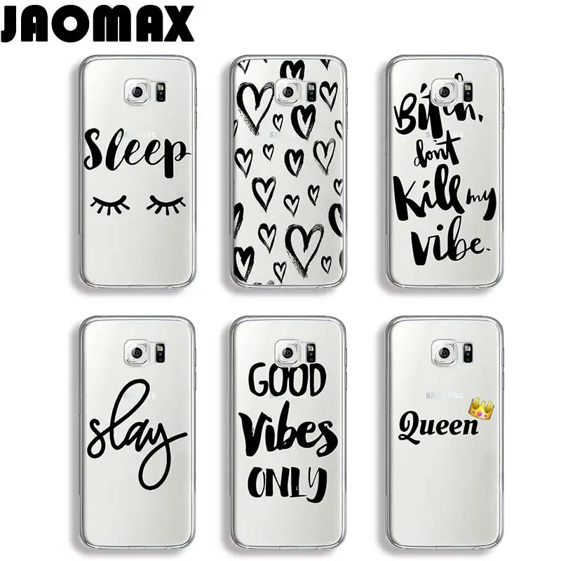 Jaomax слова Кофе любящее сердце queen чехол для телефона samsung Galaxy J7 Note 8 3 4 5 J3 J5 A3 A5 2016