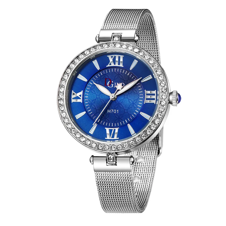 

2019 new diamond-encrusted dial stainless steel strap casual fashion exquisite precision high-end luxury women's quartz watch