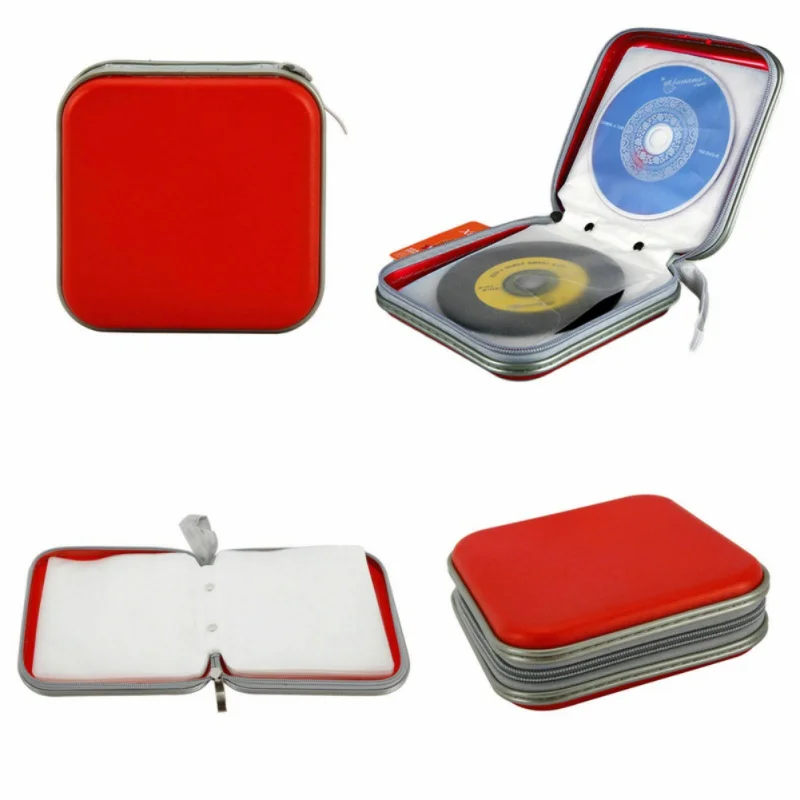 Домашний доступный 40 дисков портативный пластиковый Cd Dyd кошелек с подвеской коробка на молнии альбом коробка для хранения медиа коробка для хранения PY
