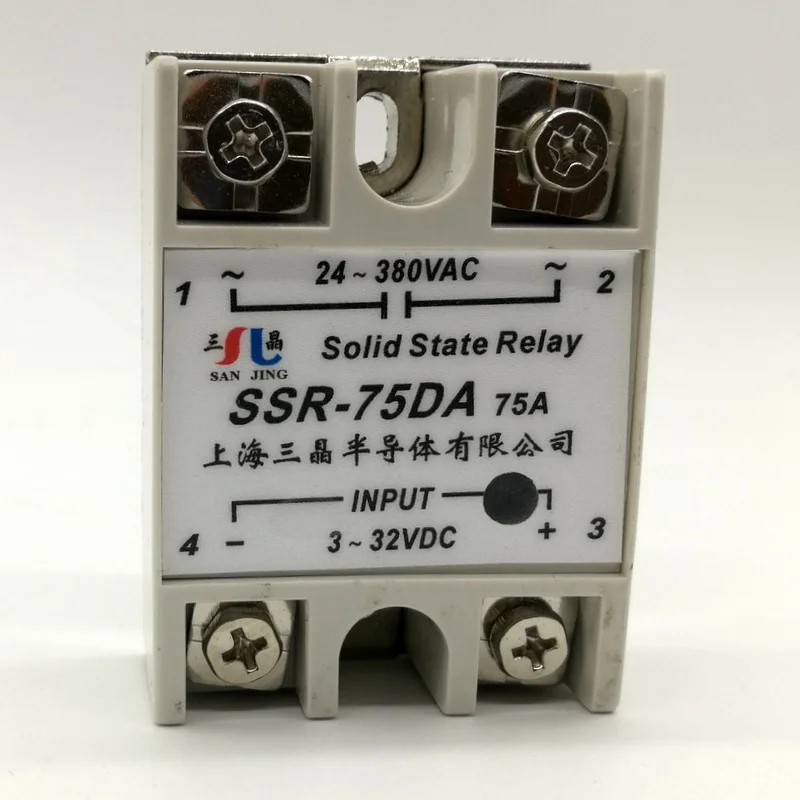 

Solid state relay SSR-75DA 75A 3-32V DC TO 24-380V AC SSR 75DA relay solid state