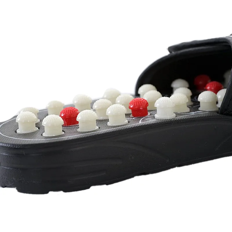 Обуви сандалии рефлекторный массаж Шлёпанцы для женщин Иглоукалывание ног здоровая Массажер для обуви вращающийся сплетни в горошек