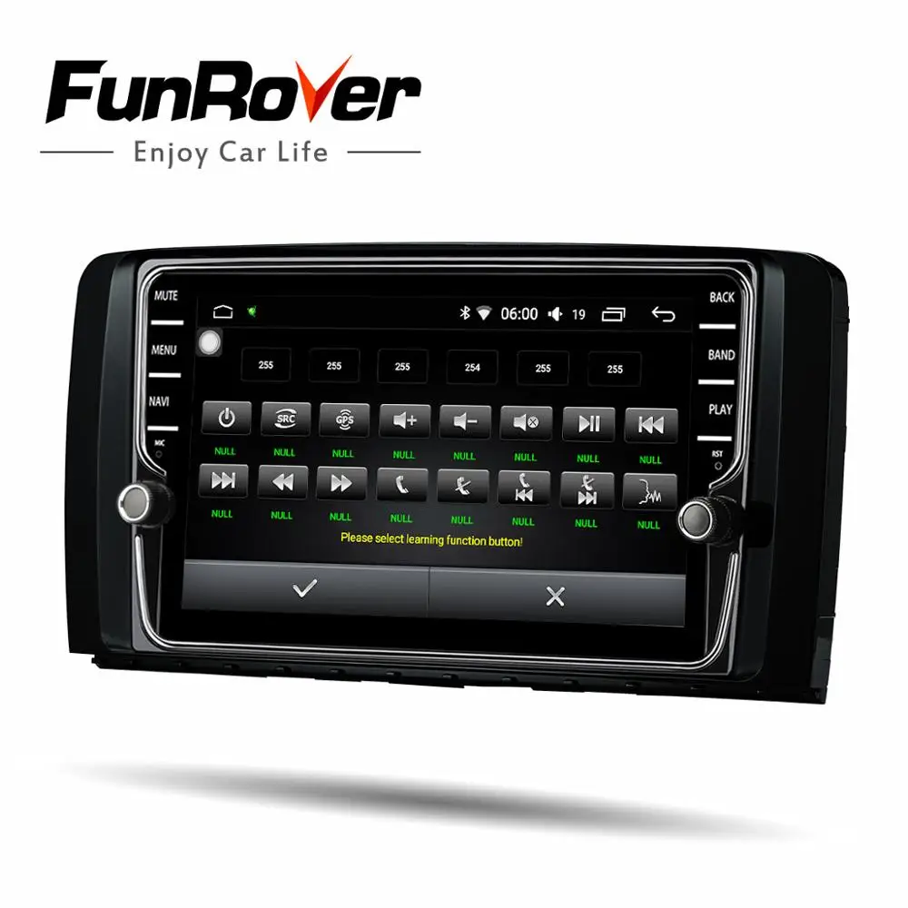 Funrover ips " 2 din Автомобильный Радио gps android 8,0 для Mercedes-Benz R Class W251 R280 R300 R320 R350 R500 R63 автомобильный dvd gps плеер