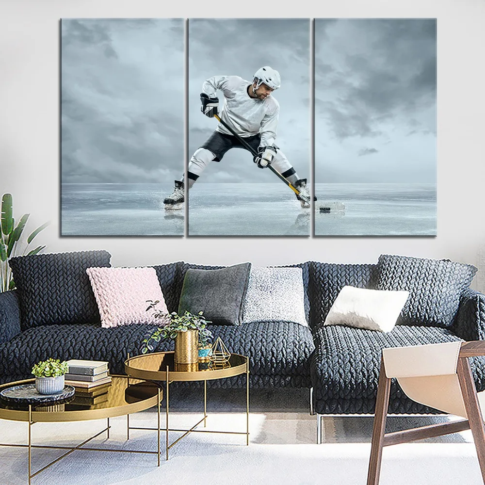 HD печатная Спортивная живопись Декор рамки холст искусство дома декоративные хоккейные спортсмены плакат 1 панель настенные картины